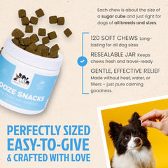 3 Paws Kitchen Snooze Snacks, perro comiendo, apoyo calmante tras tormentas