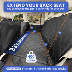 4Knines cubierta de asiento para perros impermeable, protección completa del respaldo trasero.