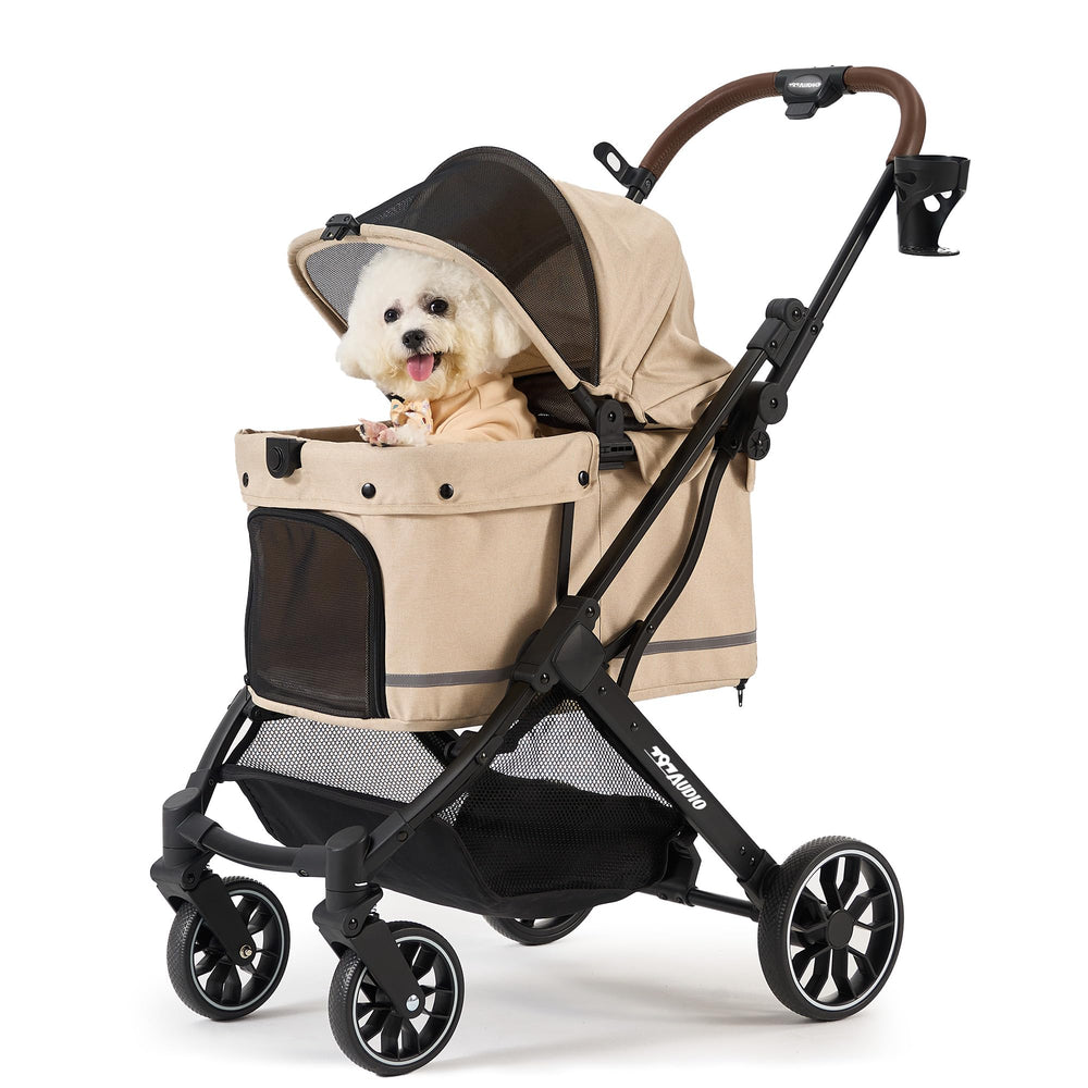 797Audio carrito de paseo para perros, interior espacioso para mayor comodidad.