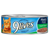 9Lives Paté Meaty Super Supper en lata frontal, sabor para gatos