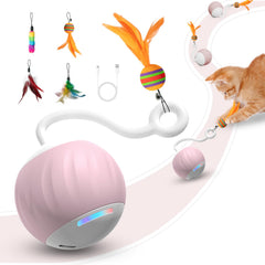 AAA AMUSANG bola interactiva para gatos con LED para estimular curiosidad y caza.