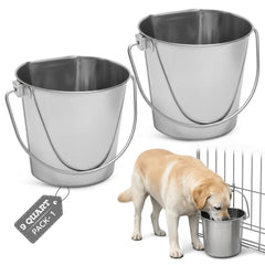 AASPIRE PETS balde de acero inoxidable con lado plano para estabilidad y seguridad
