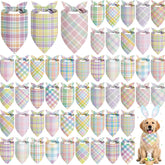 Abbylike bandanas Pascua para perro con cuadros pastel, ideal para fotos.