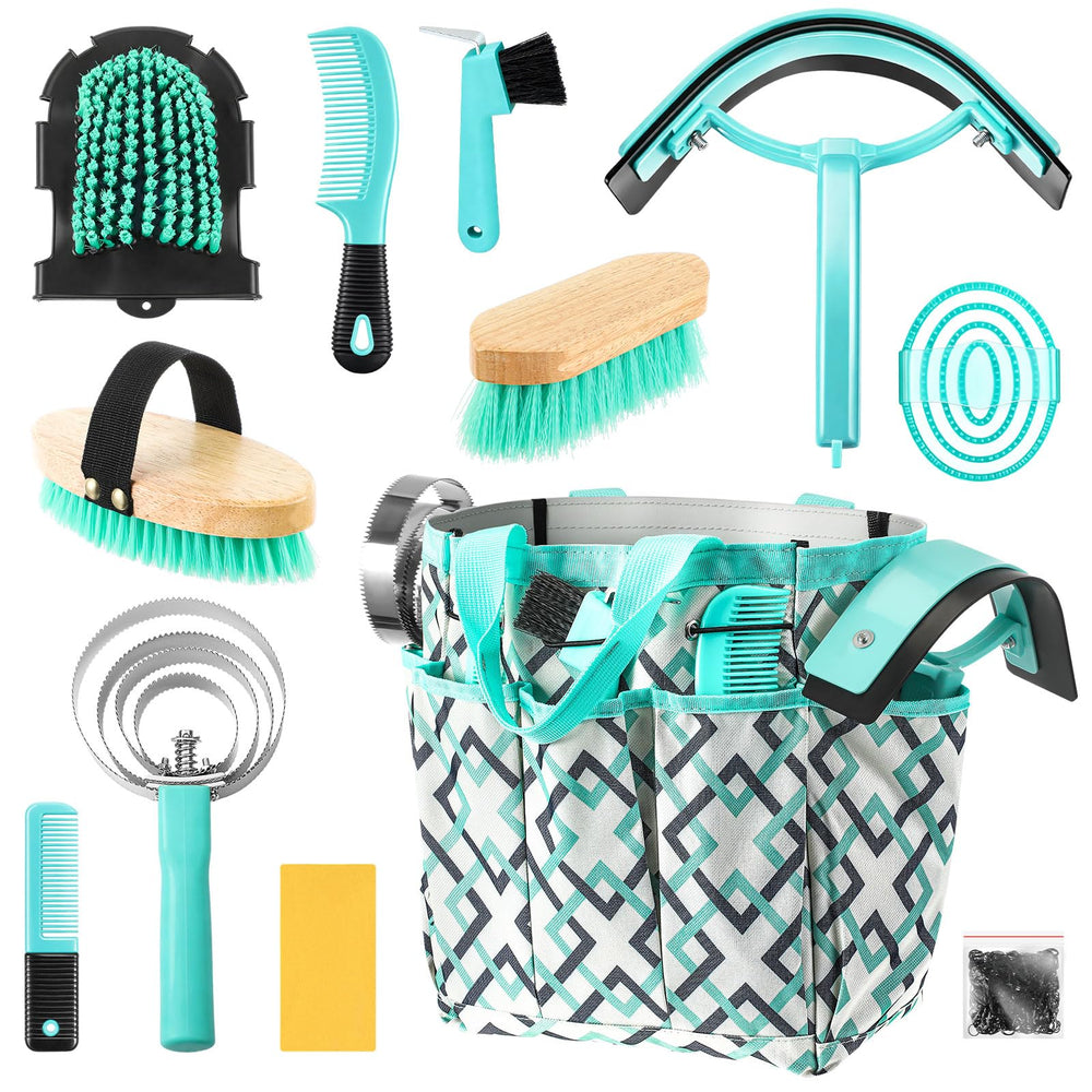 Abbylike kit de cuidado equino con bolsa organizadora para transporte cómodo y ordenado