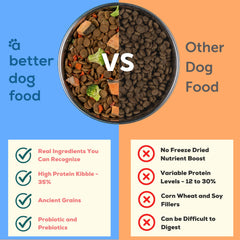 A Better Dog Food: trozos de salmón liofilizados en caja para omega-3 y fibra