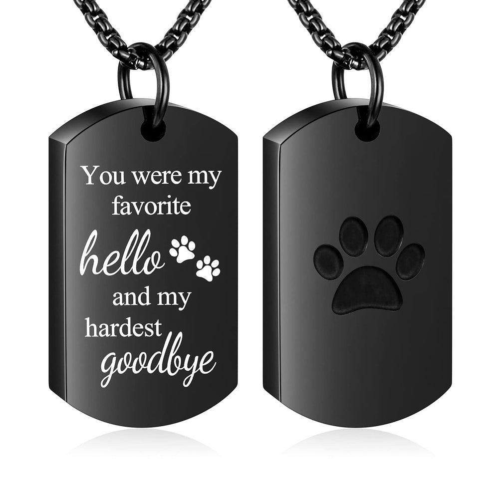 Abooxiu collar urna con huellita, vista frontal para recordar a tu mascota