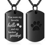 Abooxiu collar urna con huellita, vista frontal para recordar a tu mascota