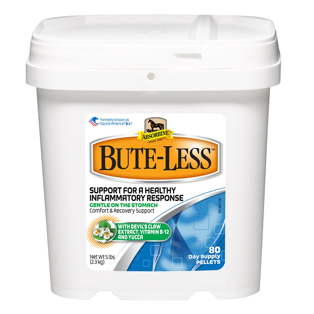 Absorbine Bute-Less envase: pellets para apoyo diario a la movilidad.