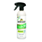 Absorbine ShowSheen, botella de 20 oz, lista para manchas y uso suave.