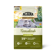ACANA Grasslands, bolsa de 4 lb, alimento seco para gato sin granos, nutrición equilibrada