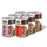 ACANA Premium Chunks frente de lata con trozos visibles de res en caldo de huesos.