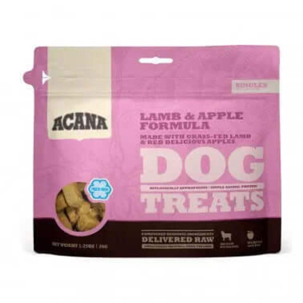 ACANA Receta exclusiva de cordero y manzana liofilizado, premio proteico para entrenamiento