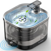 Accokids bebedero gato inalámbrico con tanque desmontable para instalación flexible.
