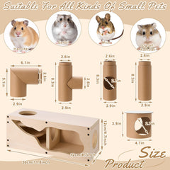 AceOrbit casa madera hamster, refugio cómodo para descanso y exploración