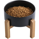 Addogyy plato cerámico elevado con base de madera facilita el acceso a comida y agua.
