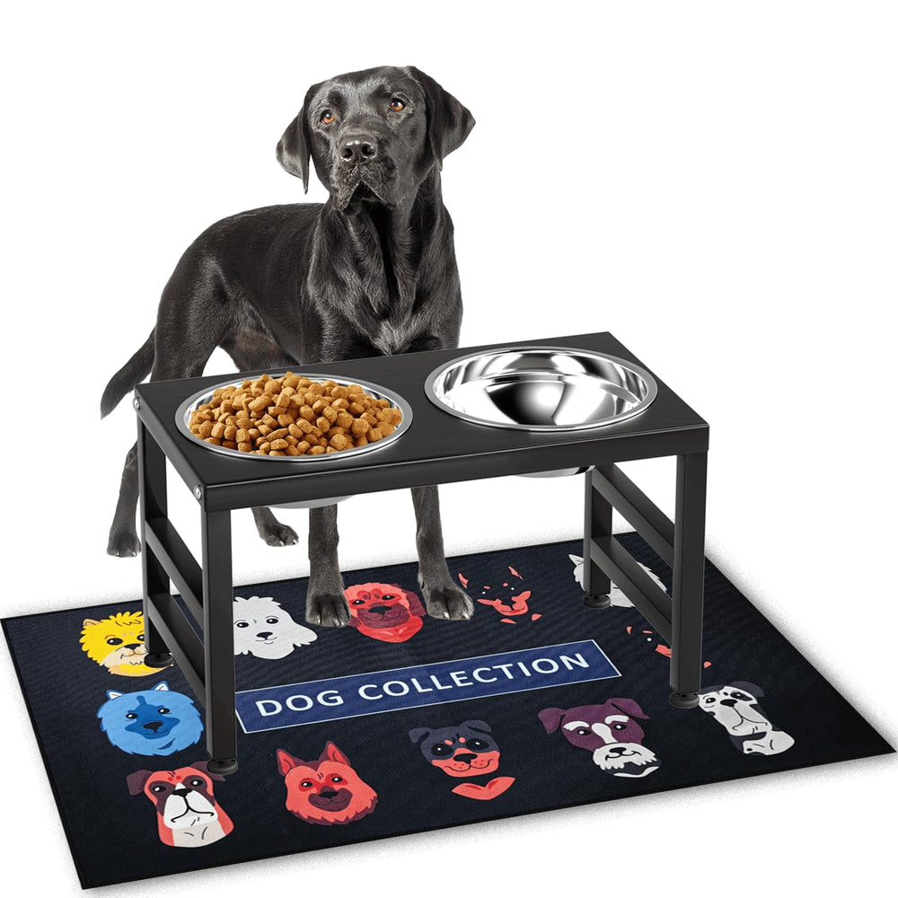 ADENGL tazón alto de metal para perro; eleva la comida para una postura más cómoda.