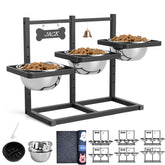 ADENGL, soporte elevado para perros grandes, con 6 niveles, mejora la postura durante la comida.