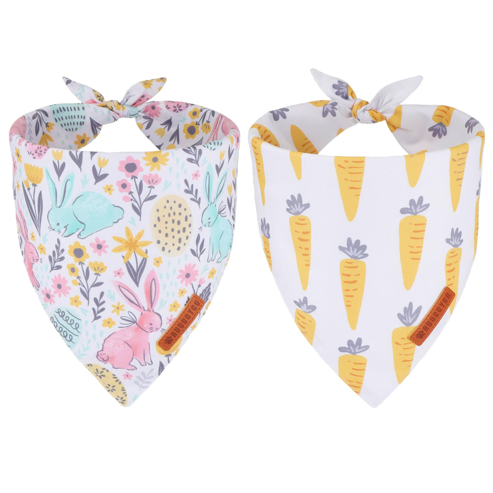 ADOGGYGO Bandana de Pascua para perros blancos con conejo, ideal para sesiones festivas.