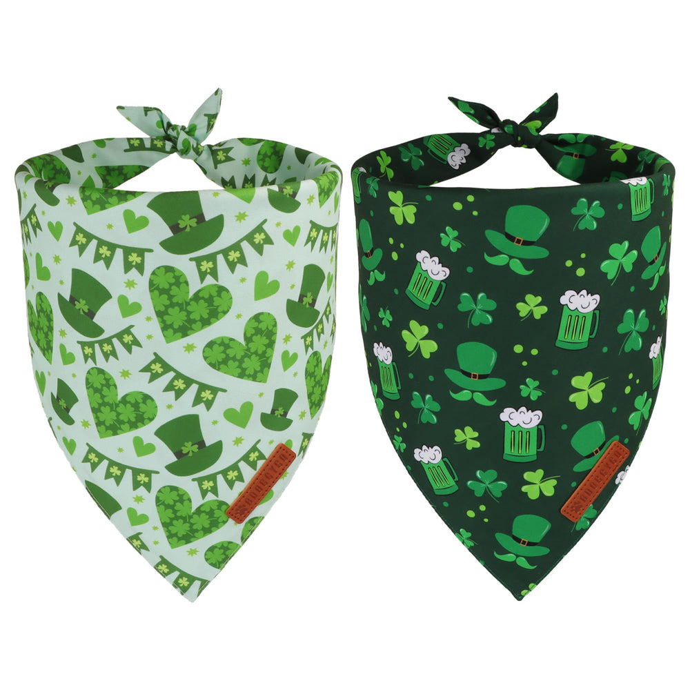 ADOGGYGO Bandana San Patricio XL con trébol y corazones para fotos festivas