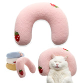 Almohada en forma de U de AdoPet para gatos y perros, soporte cómodo para cabeza.