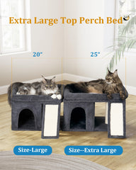 Árbol para Gato XL de Aechonow: rampa baja de 15 pulgadas para acceso cómodo