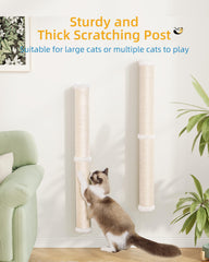 Rascador de pared Aechonow, para gatos, 68 pulgadas: canaliza instintos y protege el sofá.