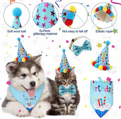 Agirlvct blue dog birthday hat adds festive style for celebrations and photos.