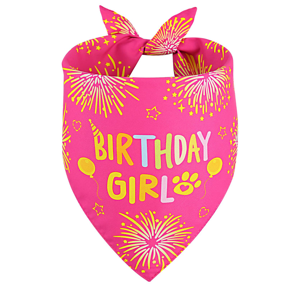 Bandana Agroon para perro rosa, vista frontal, ideal para celebrar cumpleaños y sesión de fotos