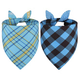 Agroon bandanas para perro azul con cuadros, doble cara, ideal para sesiones de fotos.