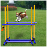 AHAILUOO salto perro barra ajuste altura, ideal para entrenamiento progresivo en casa.