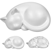 AHAILUOO urna conmemorativa de gato durmiente para interiores, ideal para exhibir en estante.