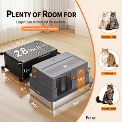 AIFUN caja de arena XXXXL con interior de acero inoxidable y dimensiones grandes.