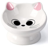 AISBUGUR plato elevado para gatos, cerámica rosa, diseño 15° para mejor postura