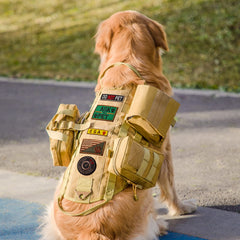 AIWAI arnés táctico para perros con bolsillos, cómodo para paseos largos y aventuras.