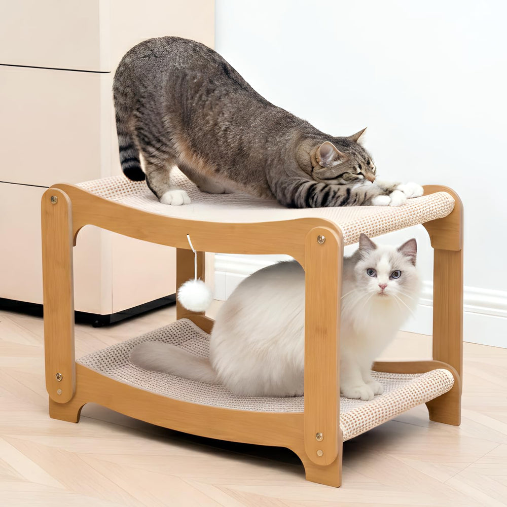 AIXINPET Dos niveles rascador de sisal para gatos protege muebles y uñas