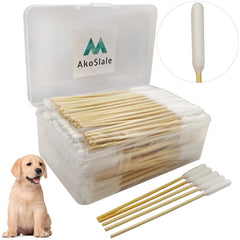 AkoSlale: hisopos para orejas de perro, 6 pulgadas, paquete de 200, limpieza suave