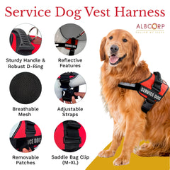 ALBCORP chaleco servicio perro, ajuste sin tirones, distribución de presión más cómoda.