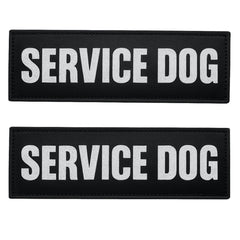 Parche reflectivo ALBCORP para perro de servicio, mejora la visibilidad nocturna.