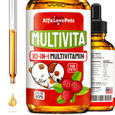 Alfa Love Pets multivitamínico líquido para perros y gatos en botella, cuidado diario