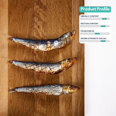 ALFIE'S TREATOS sardinas crujientes enteras para premios sabrosos