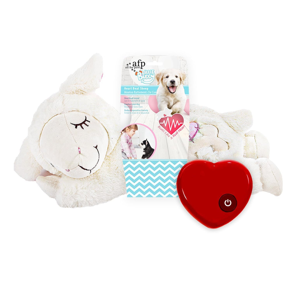 ALL FOR PAWS Juguete para perro con pulsación de corazón para calmar cachorros nerviosos.