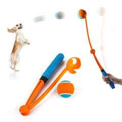 Lanzador ALL FOR PAWS para perro de 25 pulgadas, plegable y listo para paseos.