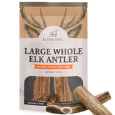 Alpha Dog Nutrition cuernos de ciervo grandes enteros para masticación natural
