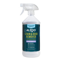 ALZOO Stain & Odor Remover, botella de spray para manchas y olores.