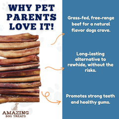 Bully Sticks de Amazing Dog Treats para uso diario en perros masticadores fuertes.