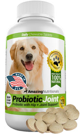 Amazing Nutritionals Probiotics para perros, bocaditos sabor tocino e hígado, soporte digestivo delicioso.