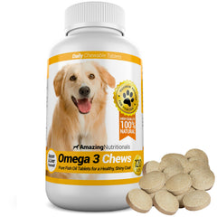 Amazing Omega 3 para perros, masticables sabor bacon que facilitan la suplementación diaria.