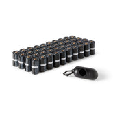 Bolsas para caca de perro de Amazon Basics con dispensador, utilidad rápida y limpia.