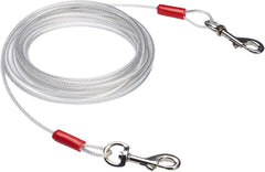 Cable de amarre Amazon Basics para perros, dos unidades, 25 pies, ganchos duraderos.