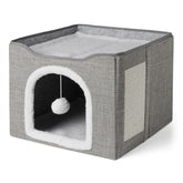 Casita para gato Amazon Basics de una historia plegable, refugio cómodo para tu felino